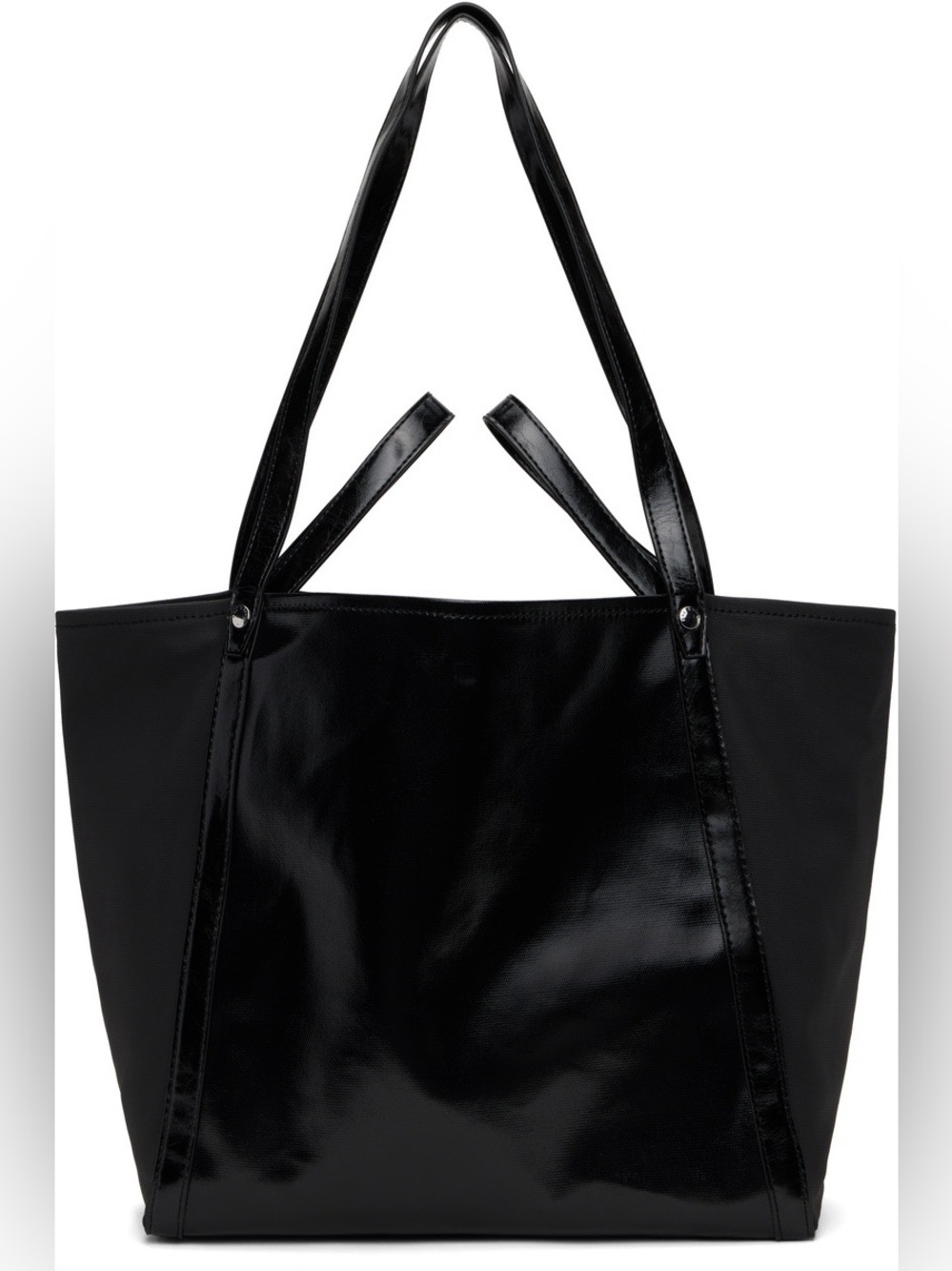 Rag & Bone Black Coated Cotton Canvas Jet Tote